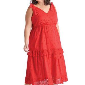 DEX Reyna Eyelet Midi Dress